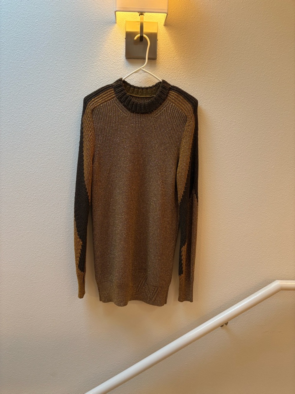 Metallic Colorblock Knit Sweater - mini dress - Picture 2 of 8